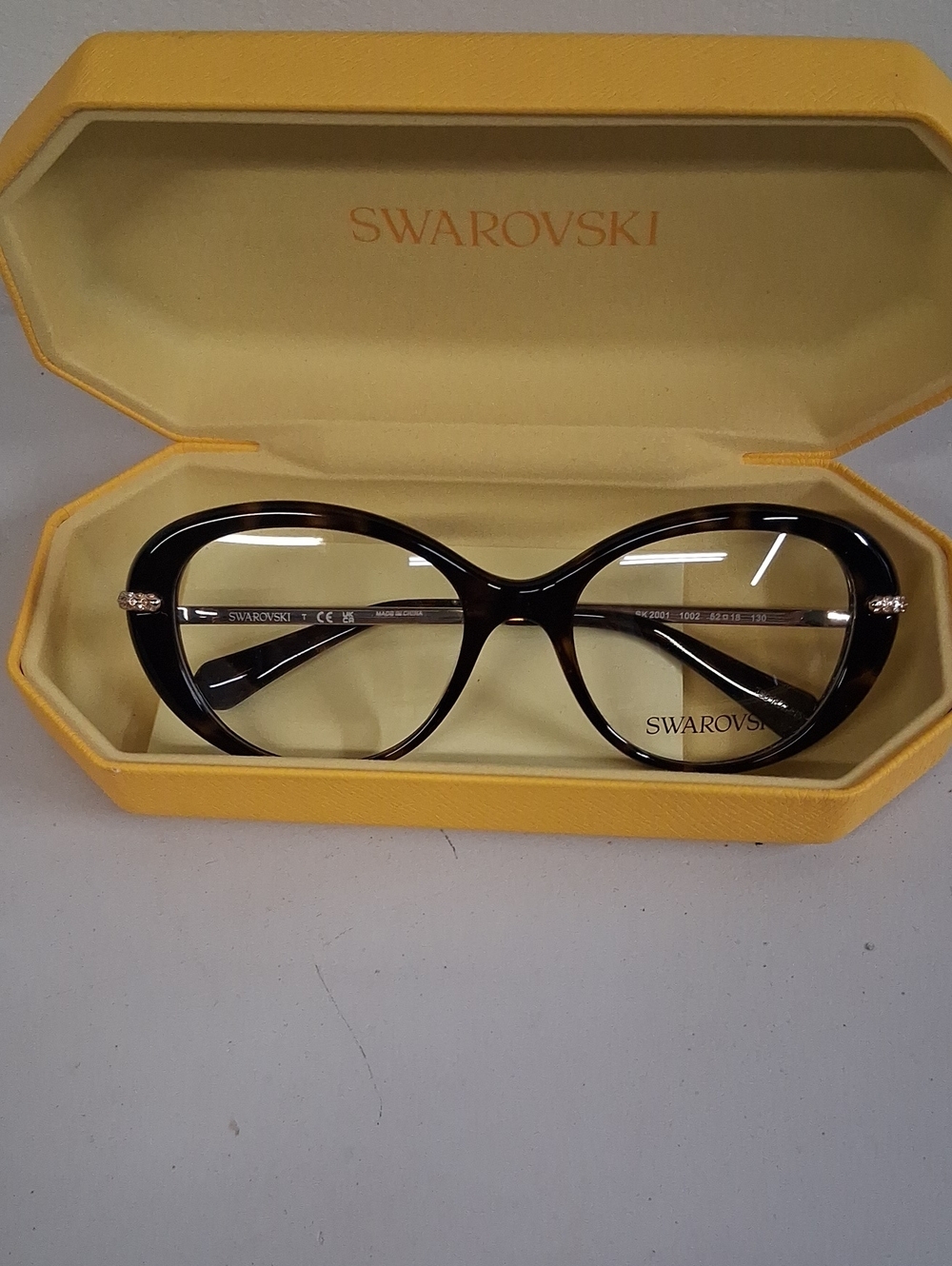 NWOT Womens Rxable Swarovski SK2002 Brown Tortoise Eyeglass Frames